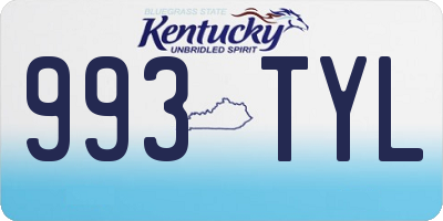 KY license plate 993TYL