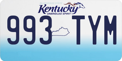 KY license plate 993TYM
