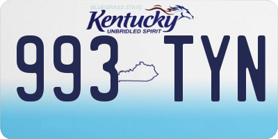 KY license plate 993TYN