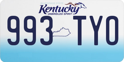 KY license plate 993TYO