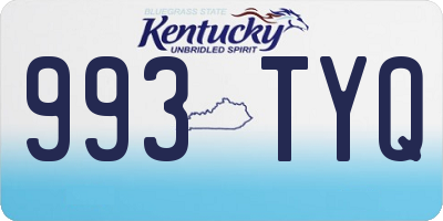 KY license plate 993TYQ