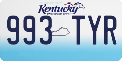 KY license plate 993TYR