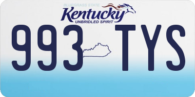 KY license plate 993TYS