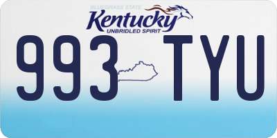 KY license plate 993TYU
