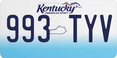 KY license plate 993TYV