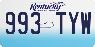 KY license plate 993TYW