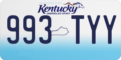 KY license plate 993TYY