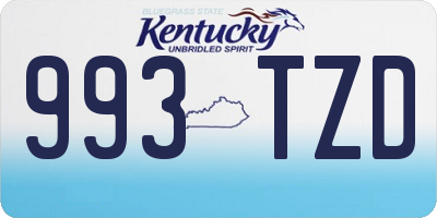 KY license plate 993TZD