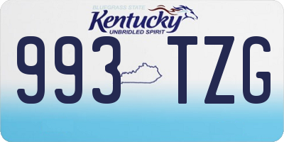 KY license plate 993TZG