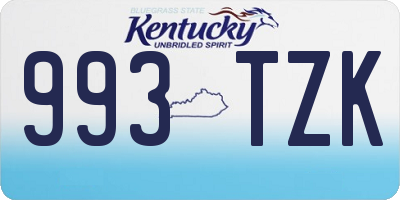 KY license plate 993TZK