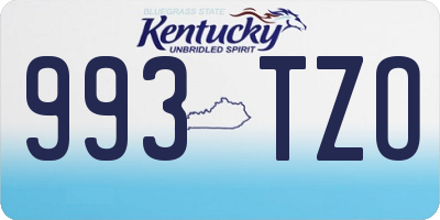 KY license plate 993TZO