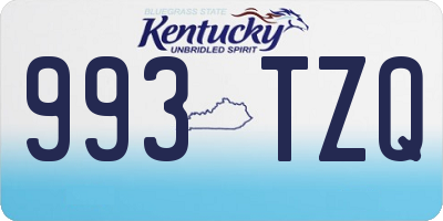 KY license plate 993TZQ