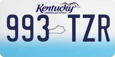 KY license plate 993TZR