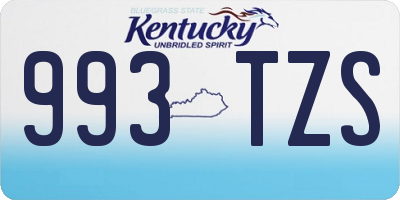 KY license plate 993TZS