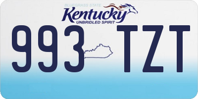 KY license plate 993TZT