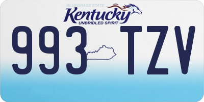 KY license plate 993TZV