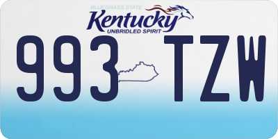 KY license plate 993TZW