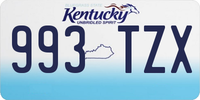 KY license plate 993TZX