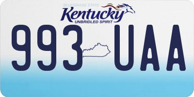KY license plate 993UAA