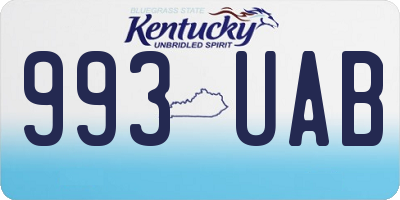 KY license plate 993UAB