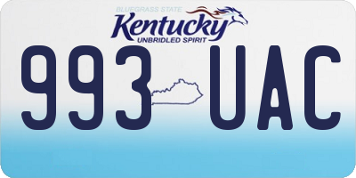 KY license plate 993UAC