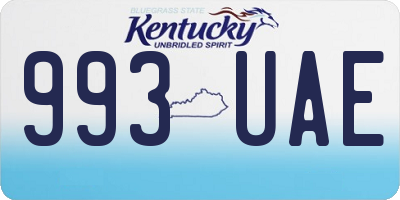KY license plate 993UAE