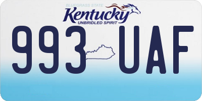 KY license plate 993UAF