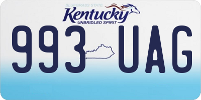 KY license plate 993UAG
