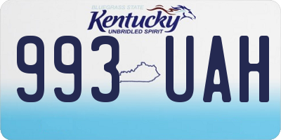 KY license plate 993UAH