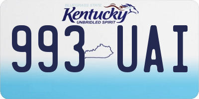 KY license plate 993UAI
