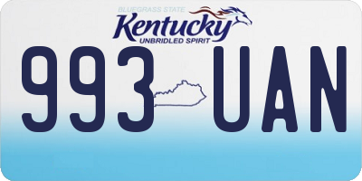 KY license plate 993UAN