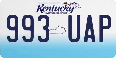 KY license plate 993UAP