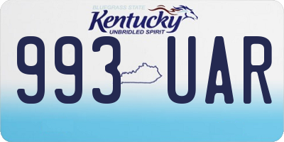 KY license plate 993UAR