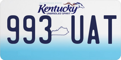 KY license plate 993UAT