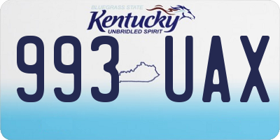 KY license plate 993UAX
