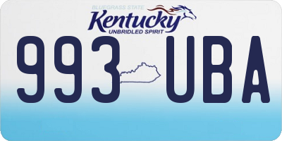 KY license plate 993UBA