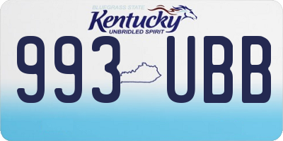 KY license plate 993UBB