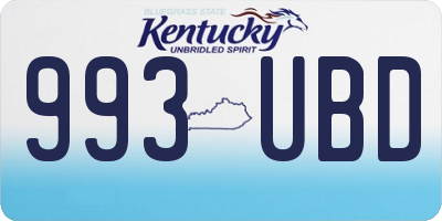 KY license plate 993UBD