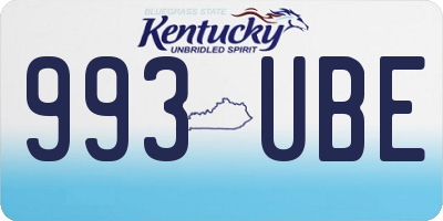 KY license plate 993UBE
