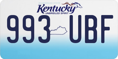KY license plate 993UBF