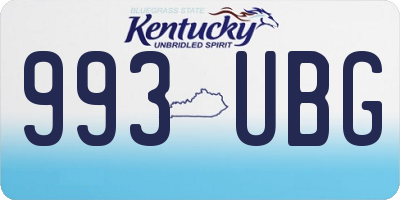 KY license plate 993UBG