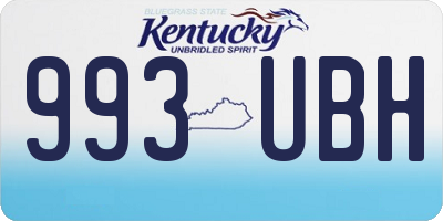 KY license plate 993UBH