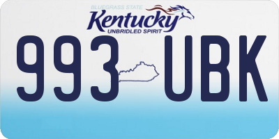 KY license plate 993UBK