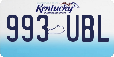KY license plate 993UBL