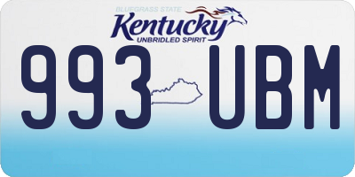 KY license plate 993UBM