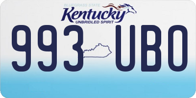KY license plate 993UBO