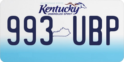 KY license plate 993UBP