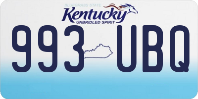 KY license plate 993UBQ