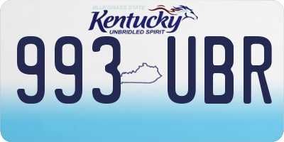 KY license plate 993UBR