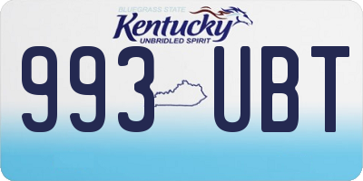 KY license plate 993UBT